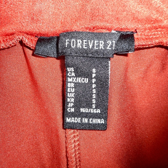 Forever 21 NWT Boho Faux Suede S Shorts Orange Rust Perforated Retro - Picture 2 of 4